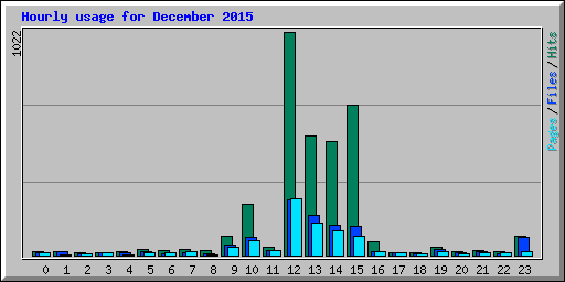 Hourly usage for December 2015