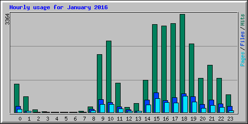Hourly usage for January 2016